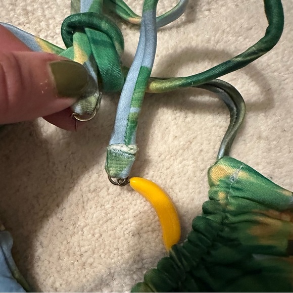 Farm Rio Banana Tropical Print Bikini Swim Top - Picture 4 of 5